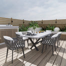 Solon Outdoor Dining SetFull set Table + 6 chairs / Grey