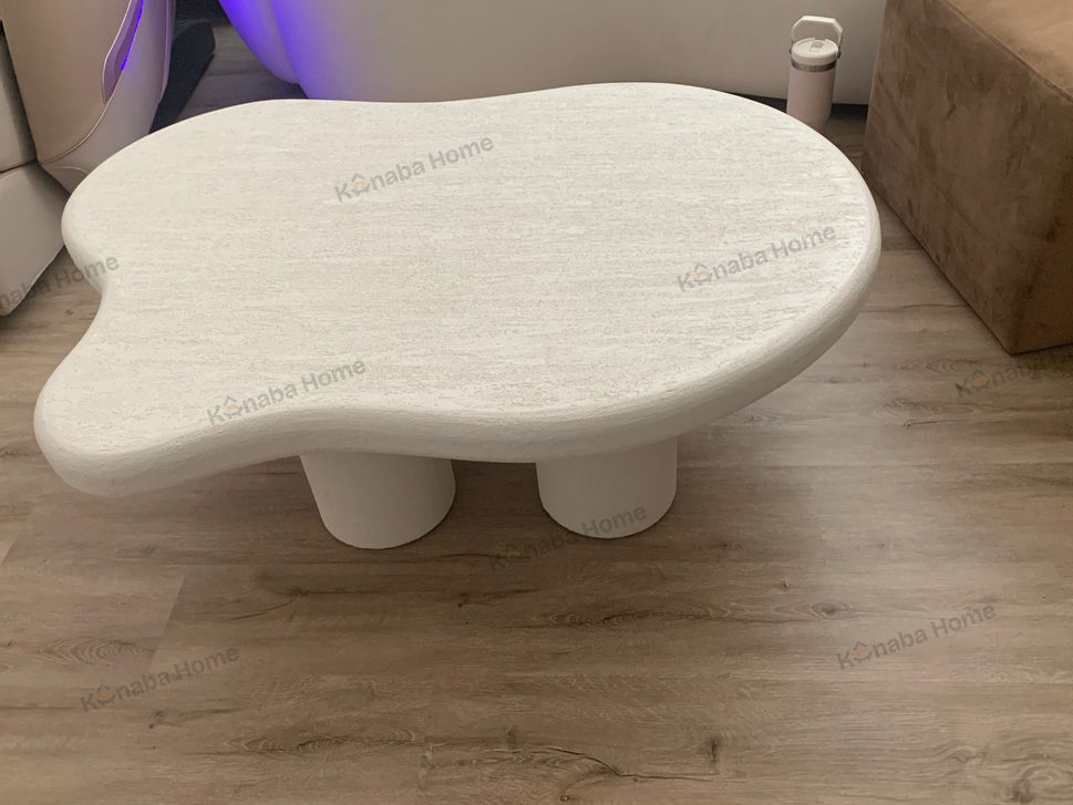 Wave Coffee TableOff-White Matte | Microcement Finish