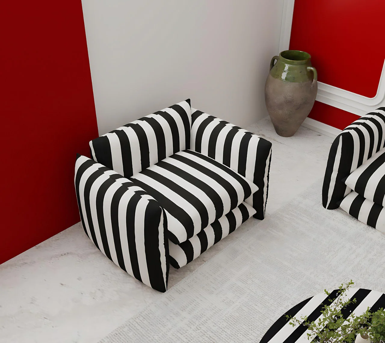 Zebra Living Room Set