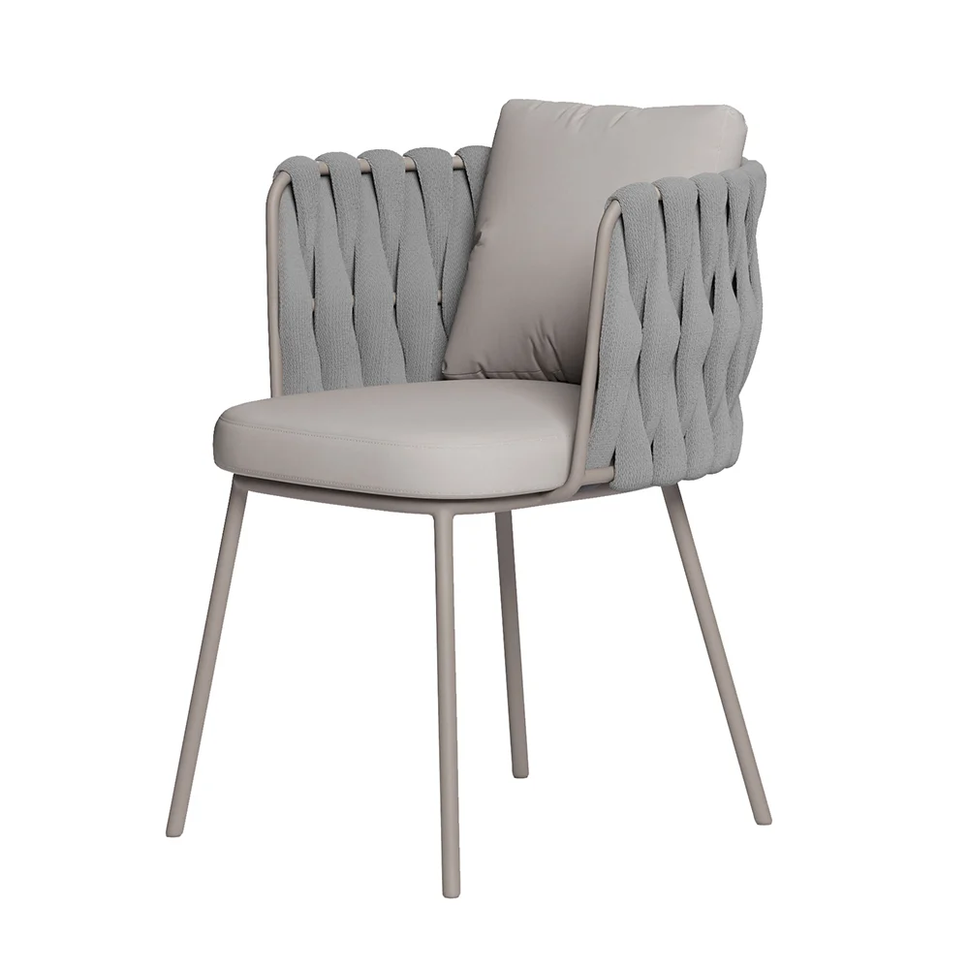 Cian Outdoor Dining SetChair / White & Grey