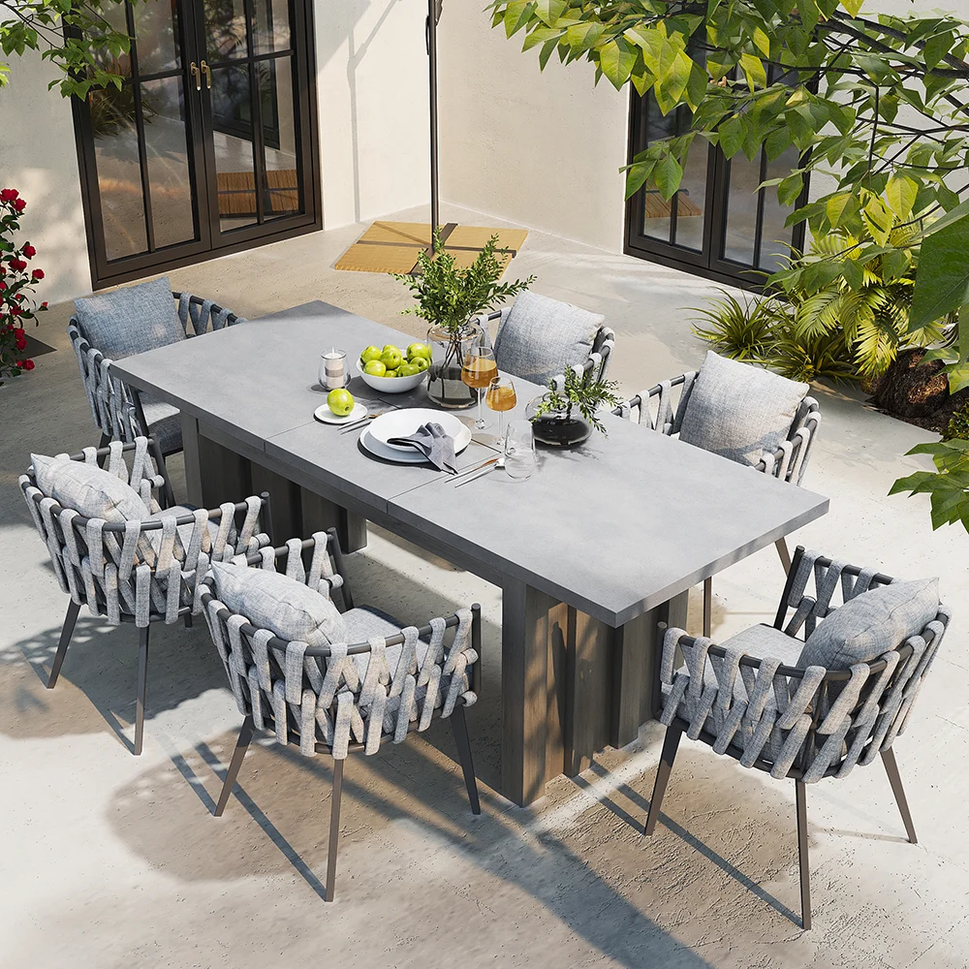 Riva Outdoor Dining SetFull Set (1 Table + 6 Chairs)