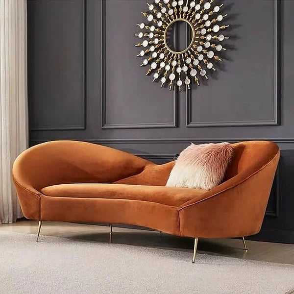 Jazz Orange 3-Seater Curved Sofa