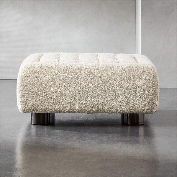 Dandelion Boucle Large Tufted Ottoman - Kanaba Home #