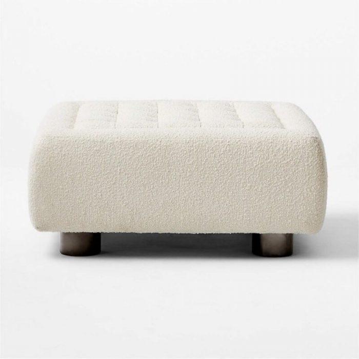 Dandelion Boucle Large Tufted Ottoman - Kanaba Home #